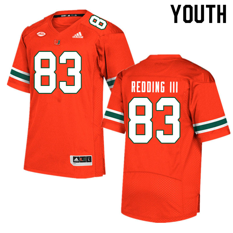 Youth #83 Michael Redding III Miami Hurricanes College Football Jerseys Sale-Orange